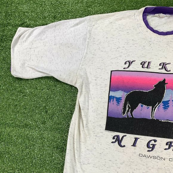 Yukon Nights Graphic Tee - Cream and Purple - Picture 7 of 10